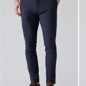 RHONE Men's Dark Blue Commuter Slim Fit Pants